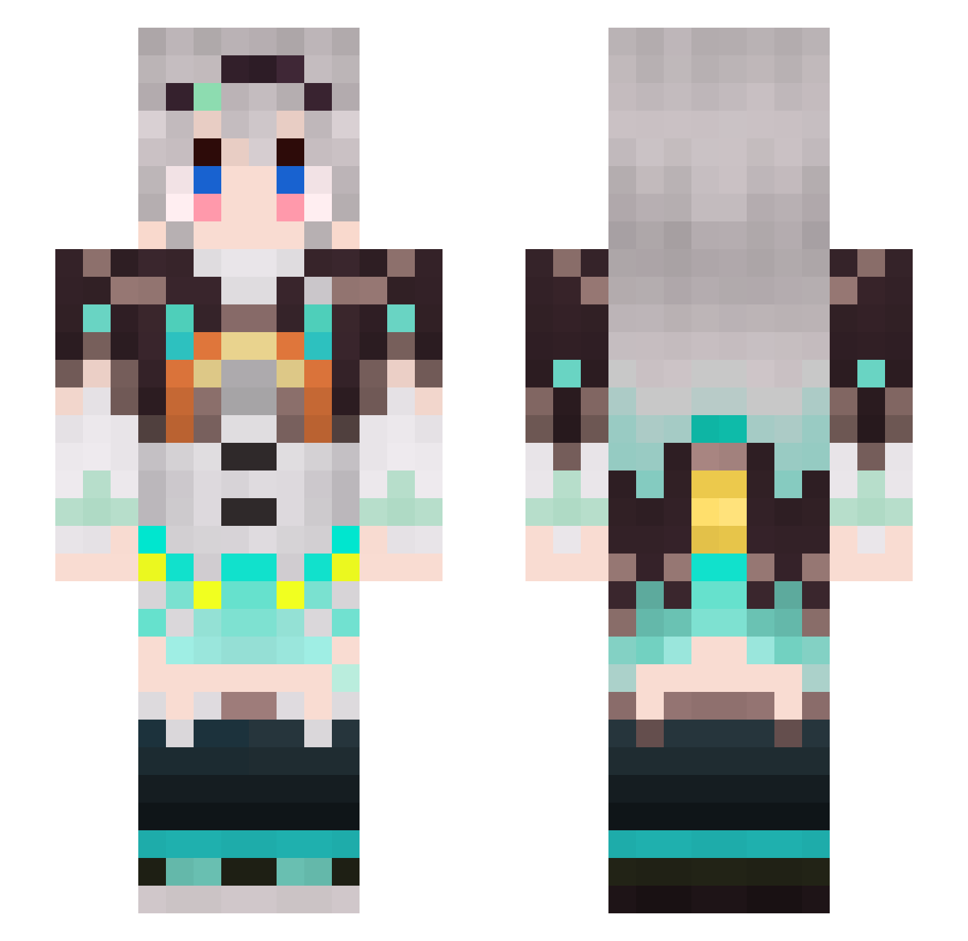 123452910 Minecraft skin, front and back view
