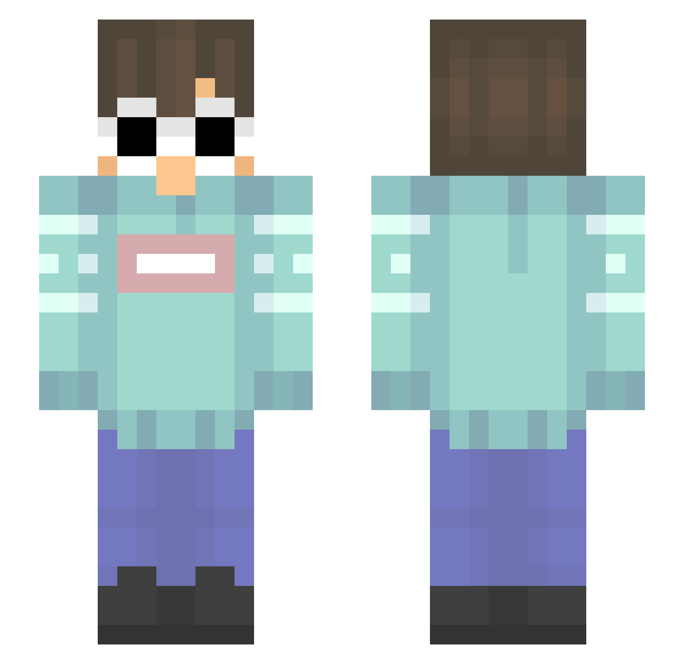 xlunch1 Minecraft skin, front and back view