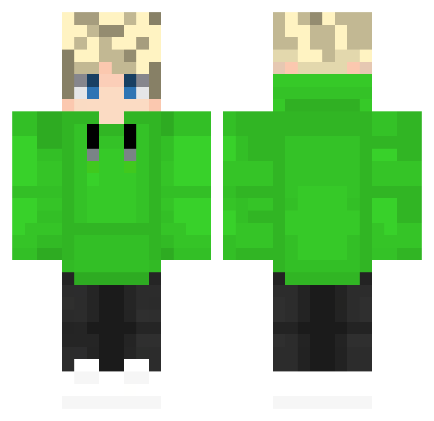XetiV22 Minecraft skin, front and back view