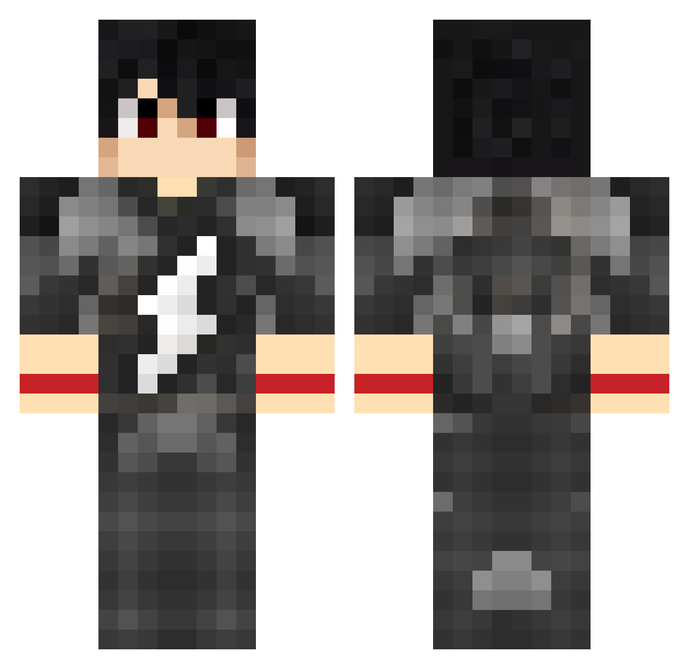 Rektzed Minecraft skin, front and back view