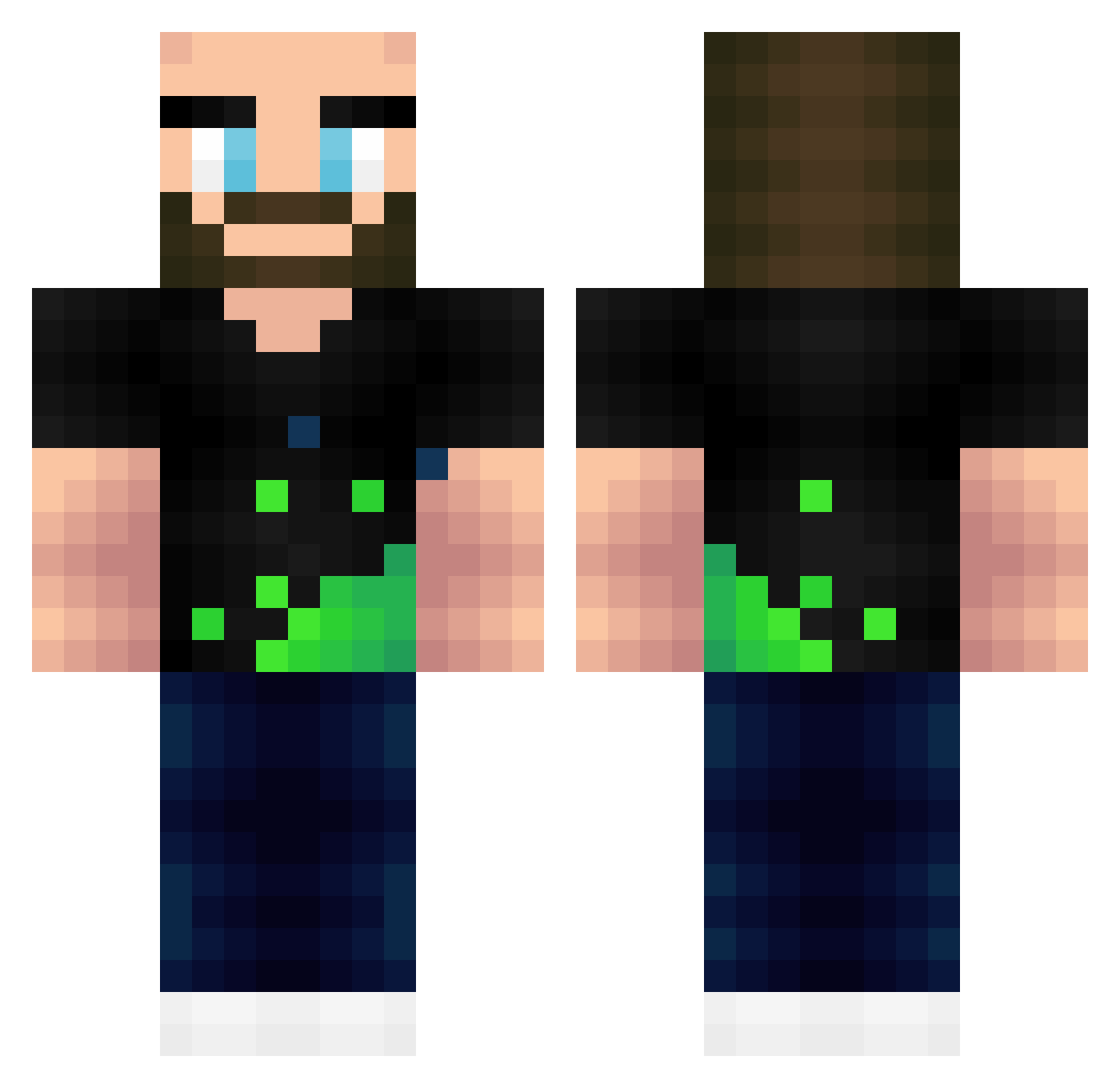 tiesdf Minecraft skin, front and back view
