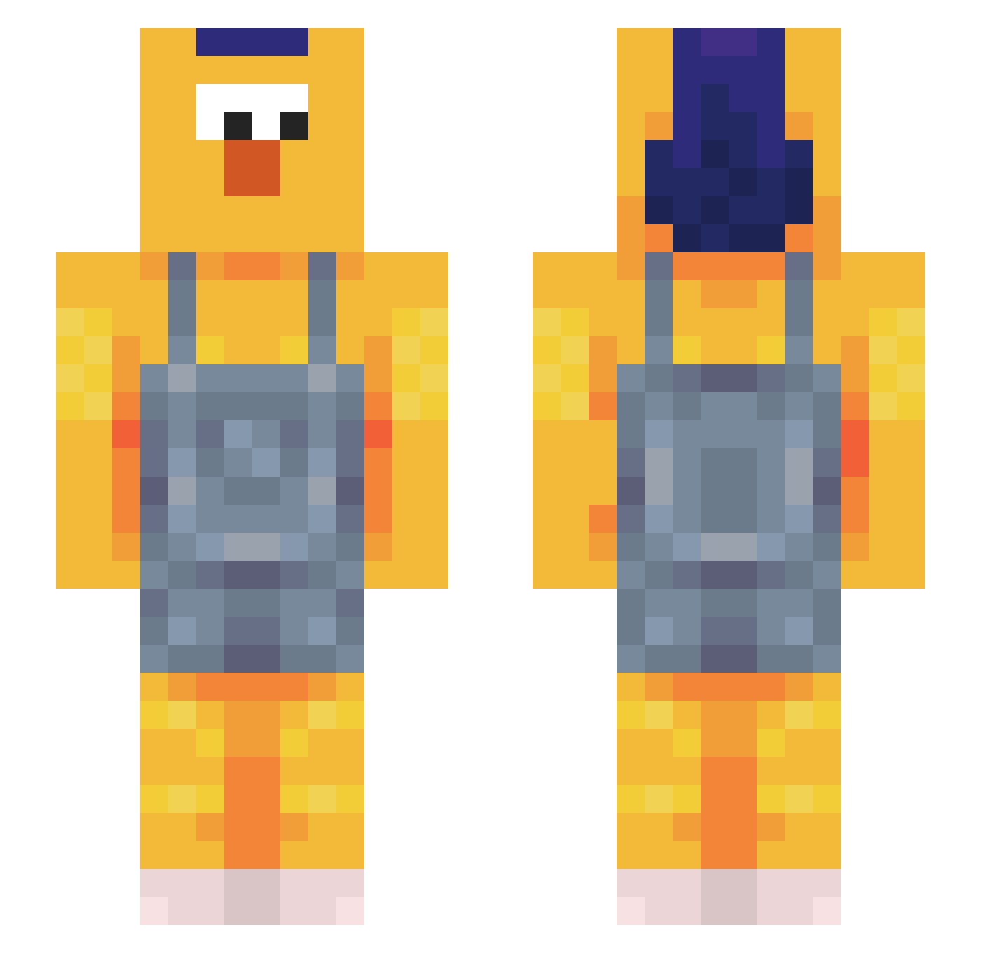 Dwerb Minecraft skin, front and back view