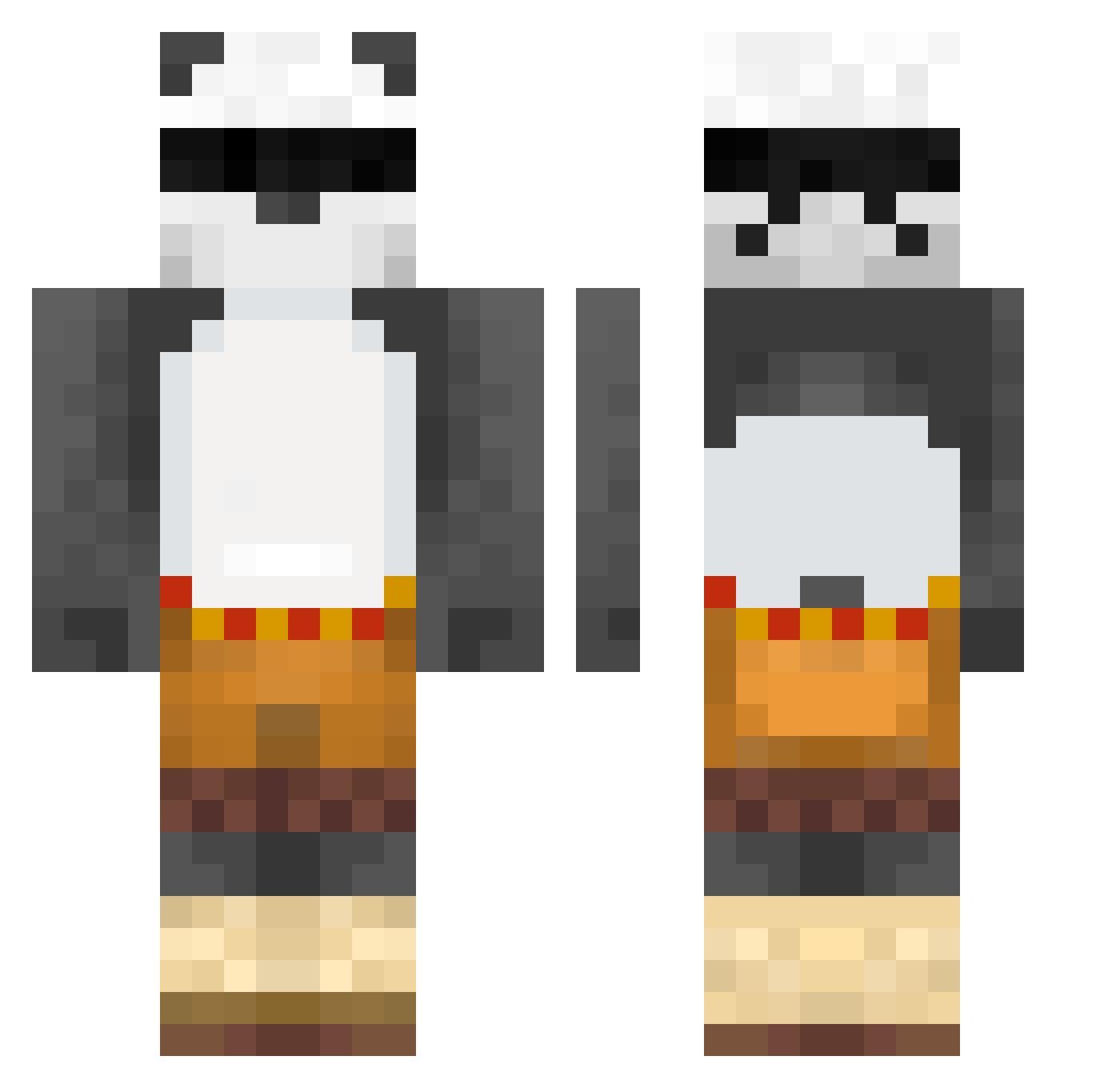xaviyah Minecraft skin, front and back view