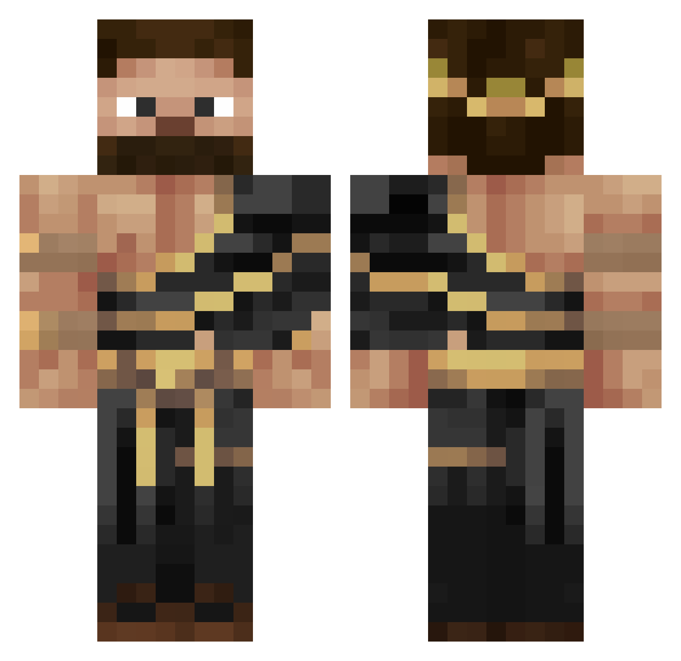 J0kaC Minecraft skin, front and back view