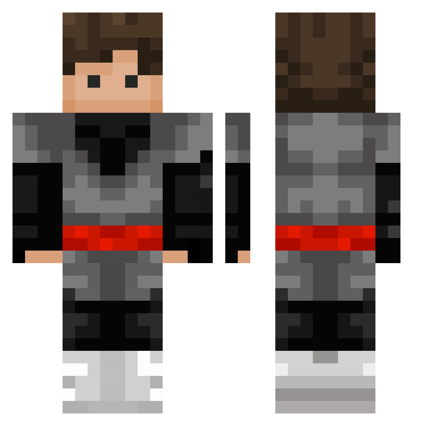 DiamondSB Minecraft skin, front and back view