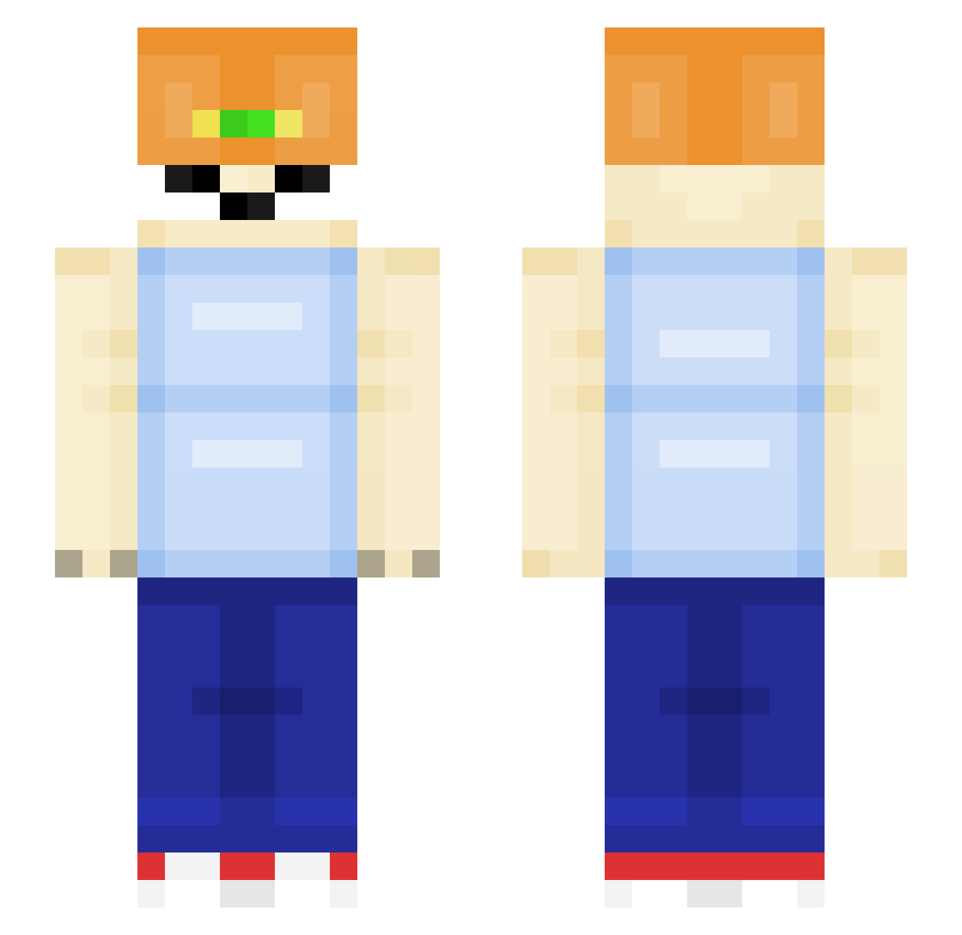 diskhop Minecraft skin, front and back view