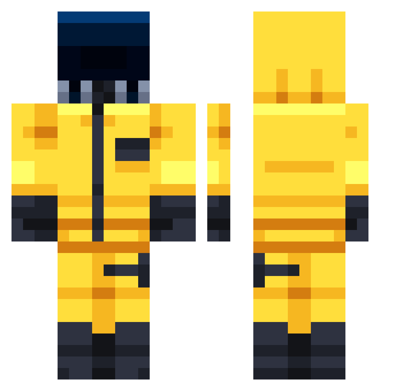 TheHatterOfMad Minecraft skin, front and back view