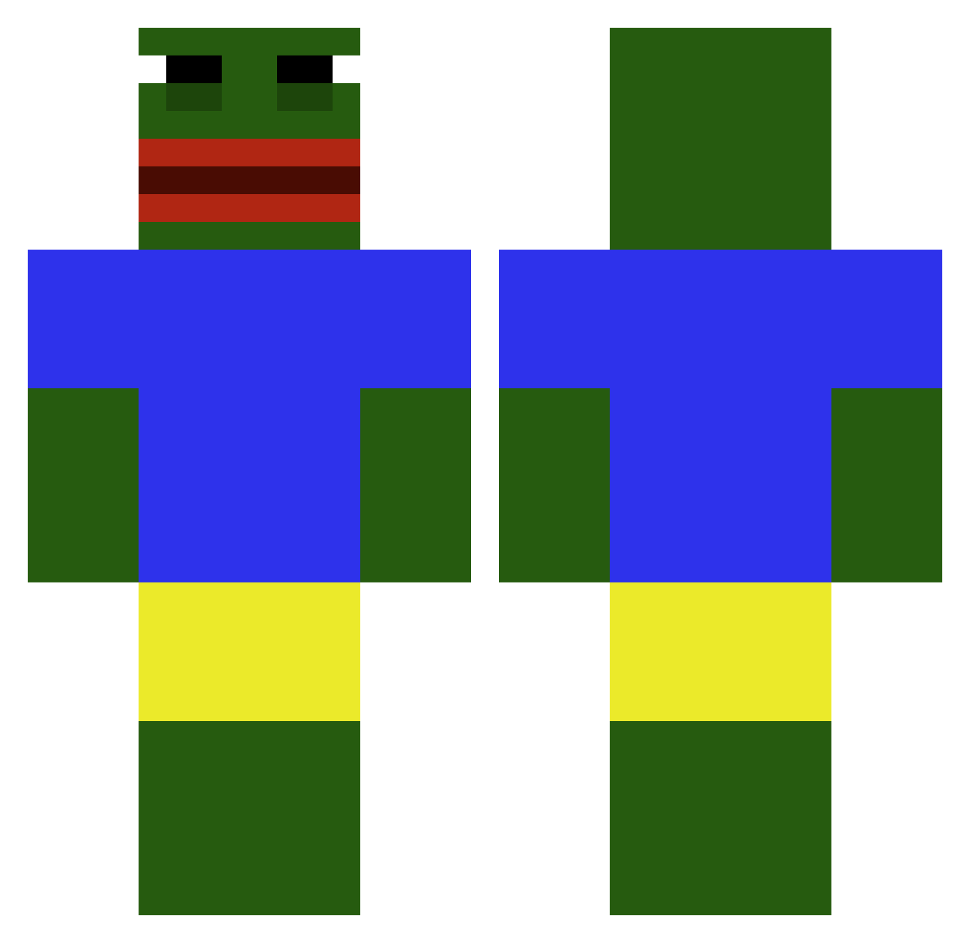 ejcila Minecraft skin, front and back view