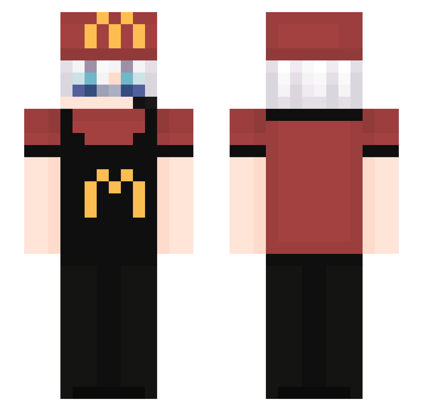 Chaos_Elias33 Minecraft skin, front and back view