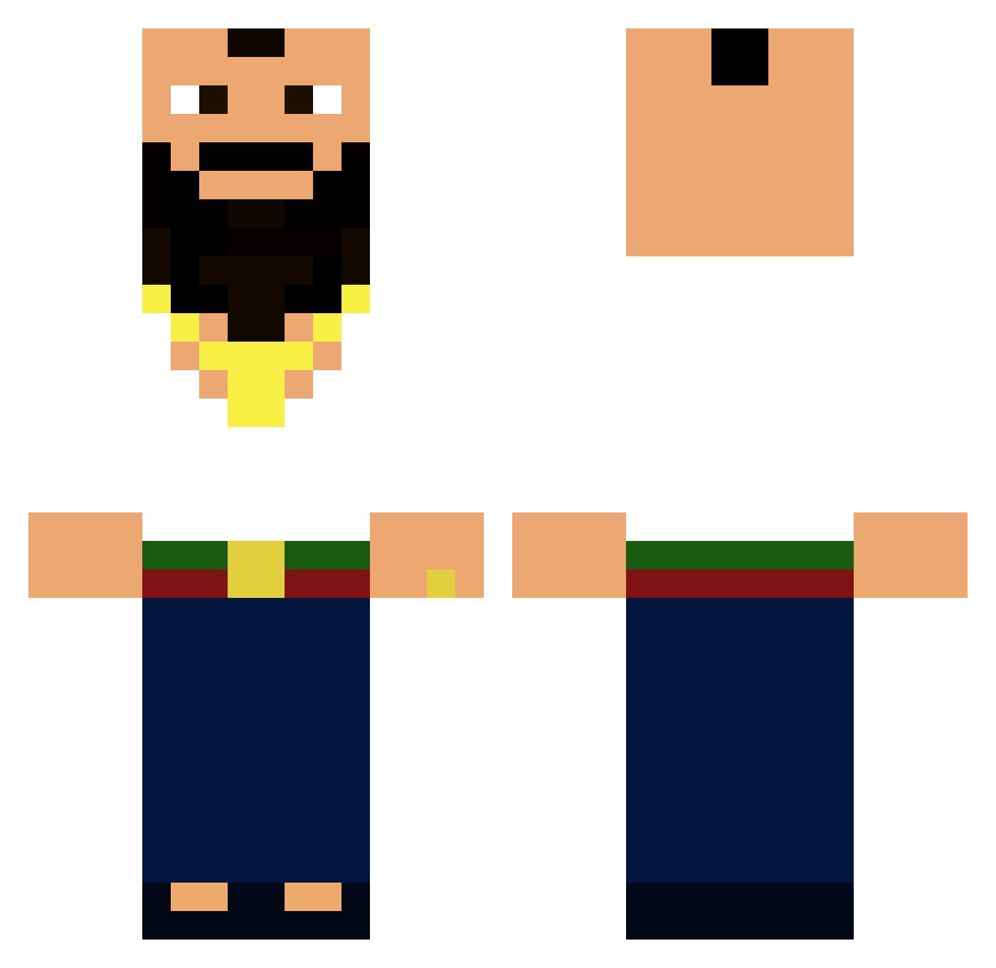 CE6i Minecraft skin, front and back view