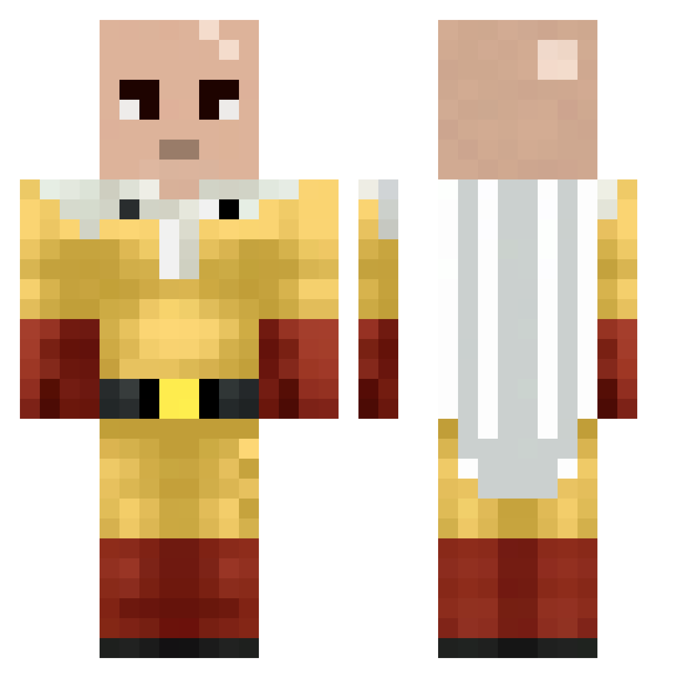 harborx Minecraft skin, front and back view