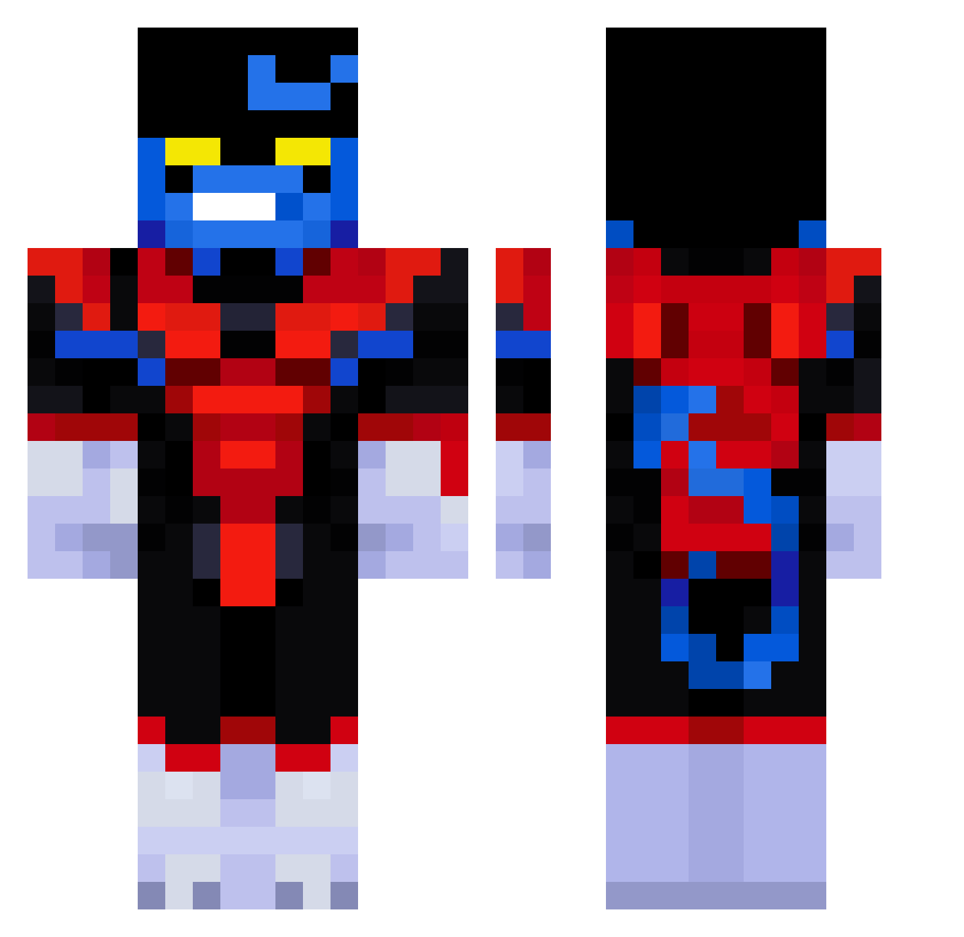 Furlers Minecraft skin, front and back view