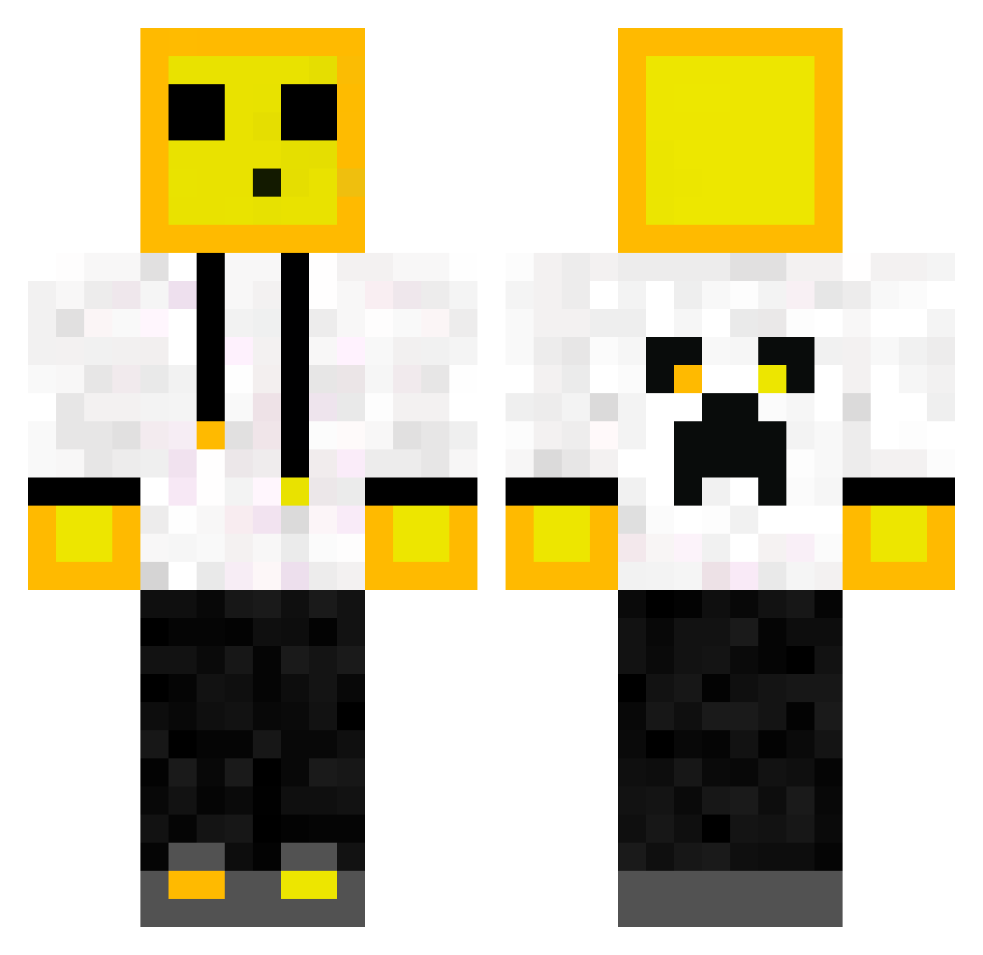 Prod3r Minecraft skin, front and back view