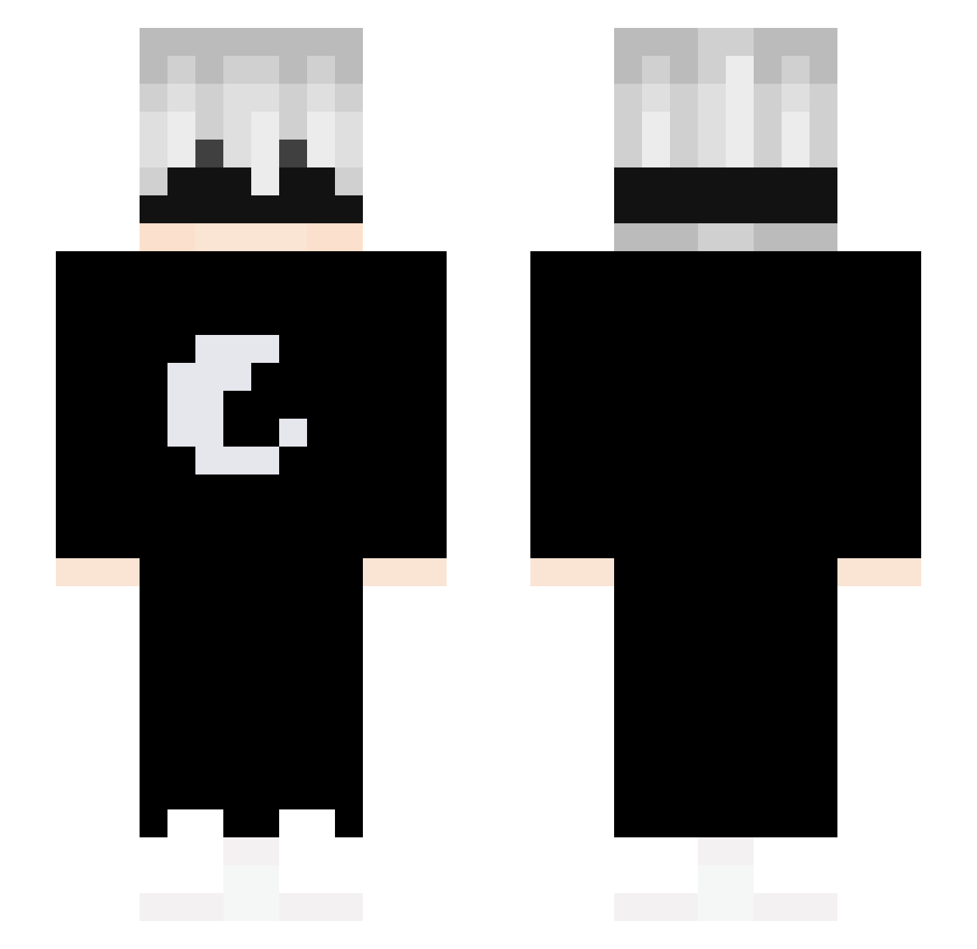 LogixV2 Minecraft skin, front and back view