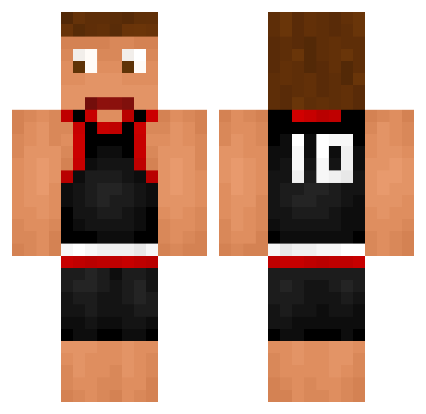 Sbe08 Minecraft skin, front and back view