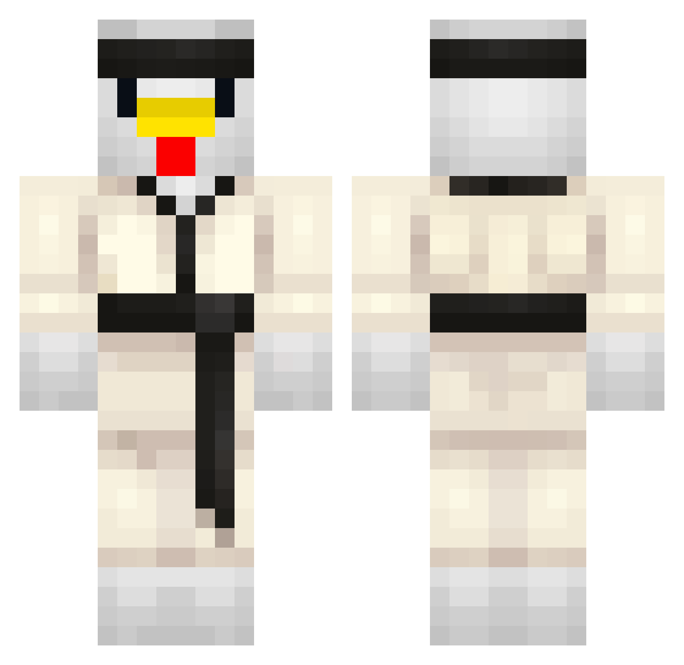 JiaIsHere Minecraft skin, front and back view