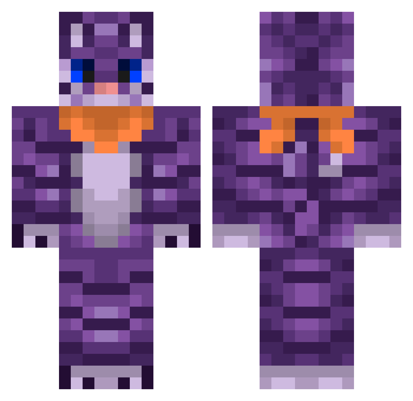 MoonCat_87 Minecraft skin, front and back view