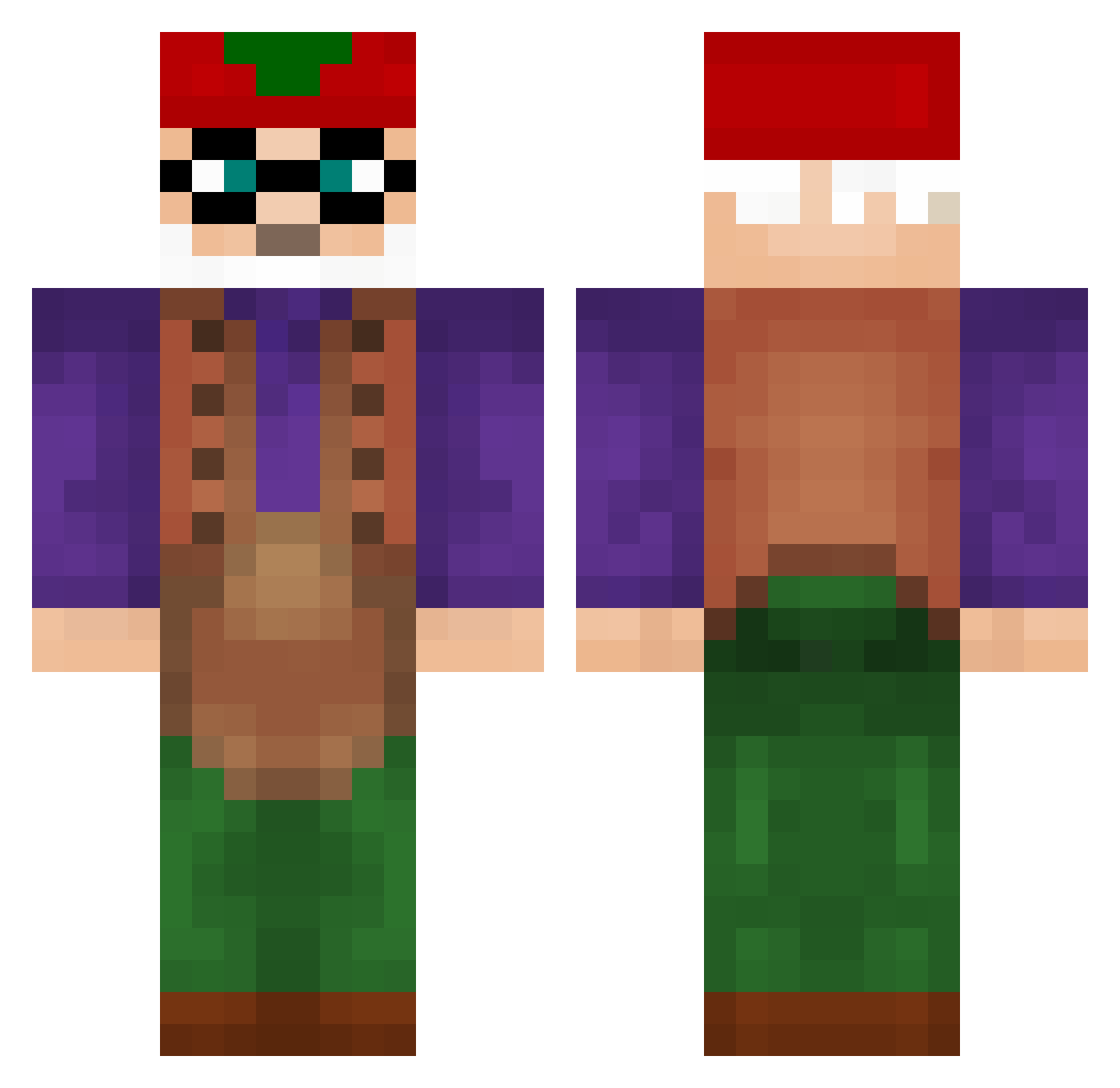 xWoosh Minecraft skin, front and back view