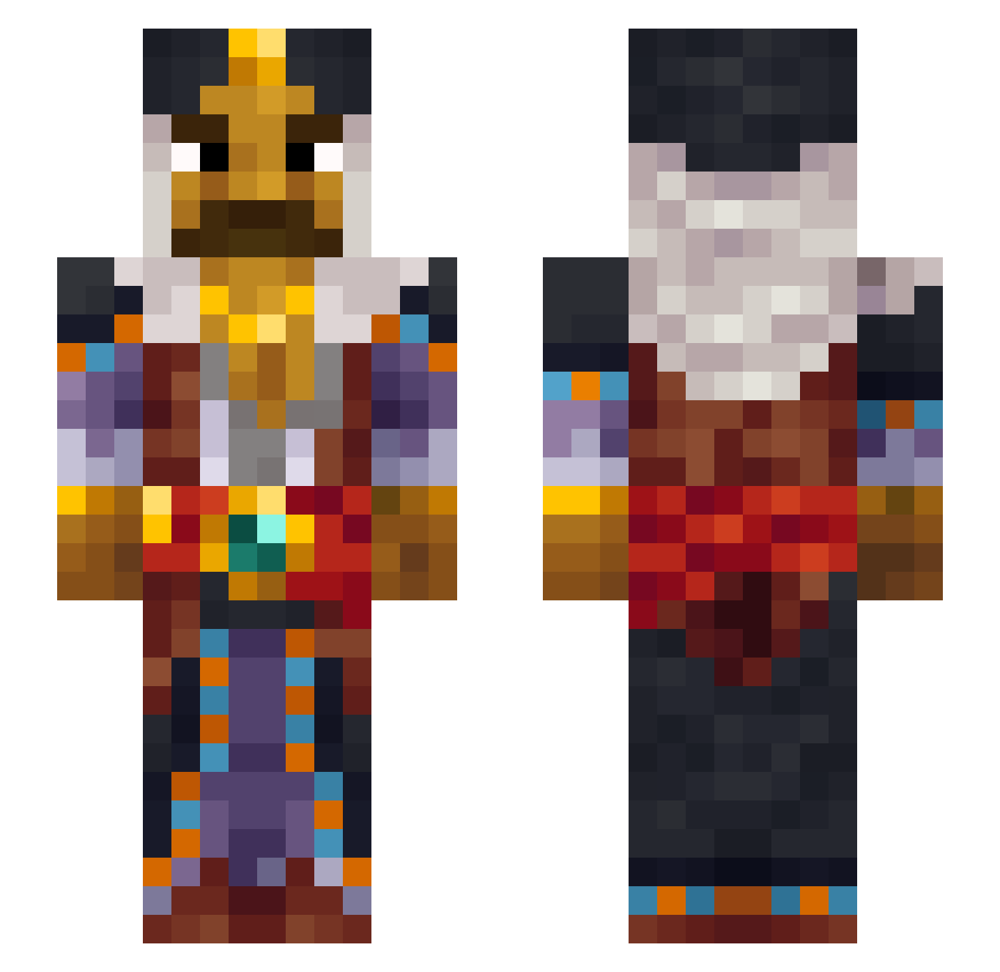 Hike Minecraft skin, front and back view