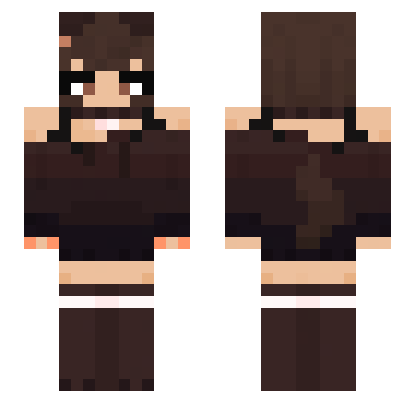 Nubllan Minecraft skin, front and back view