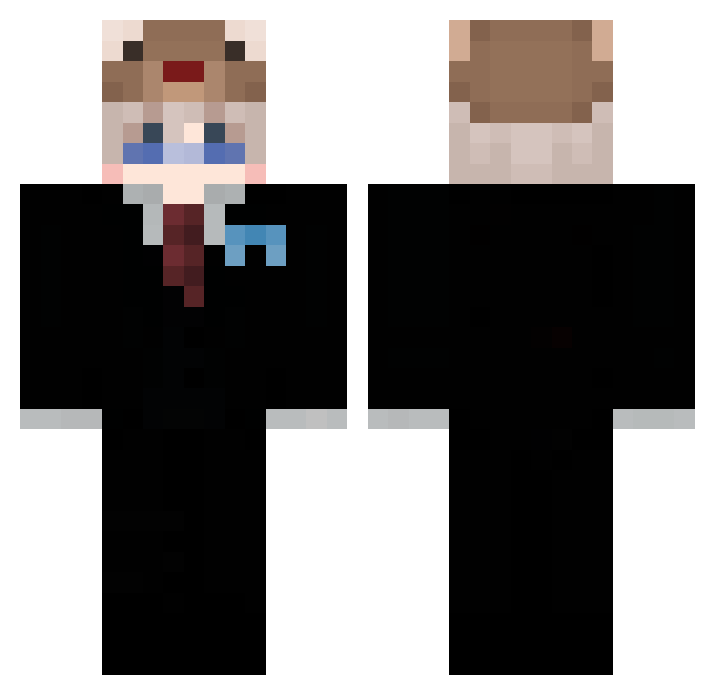 OwgtG Minecraft skin, front and back view