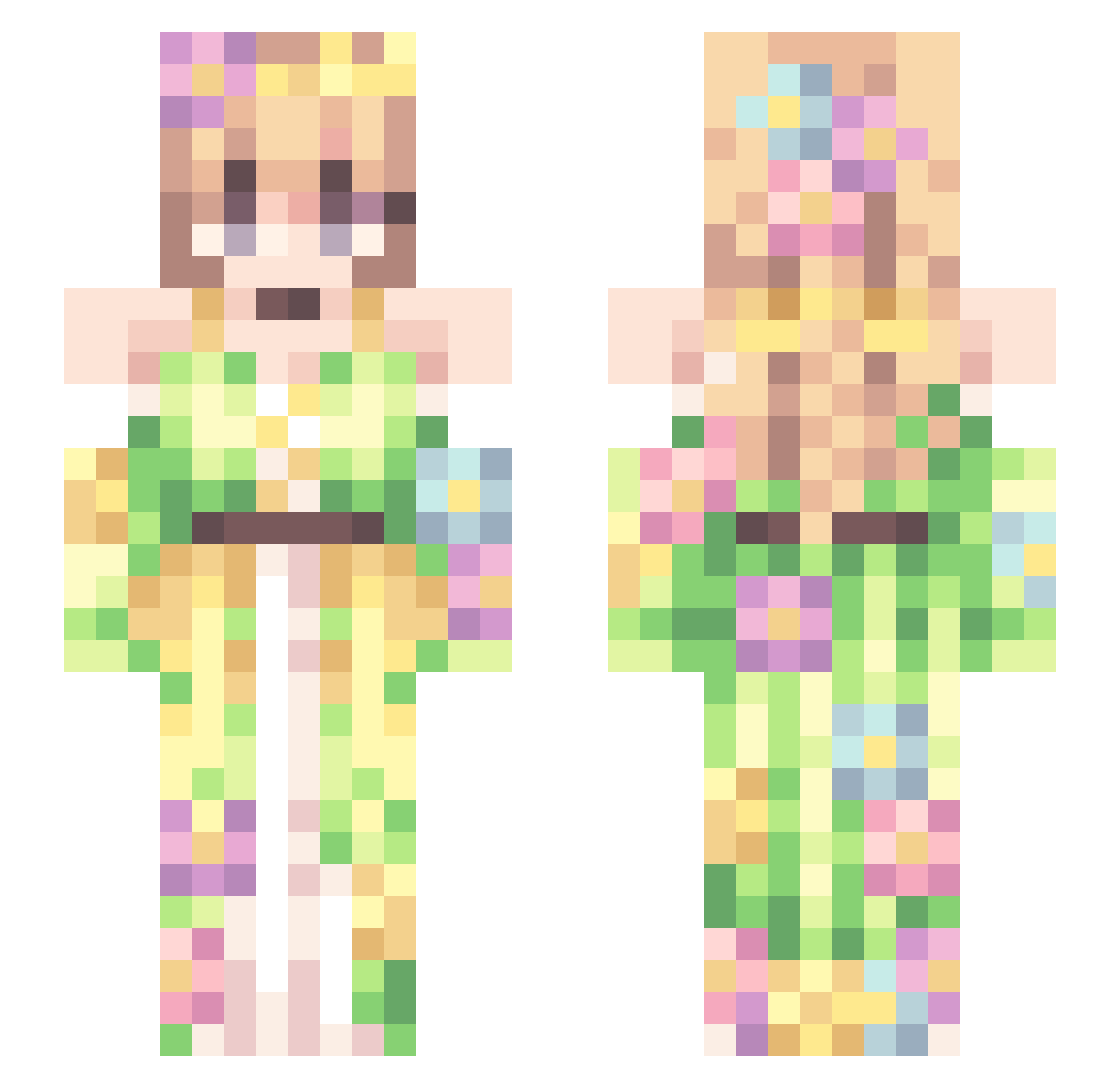 VenomousSiren Minecraft skin, front and back view
