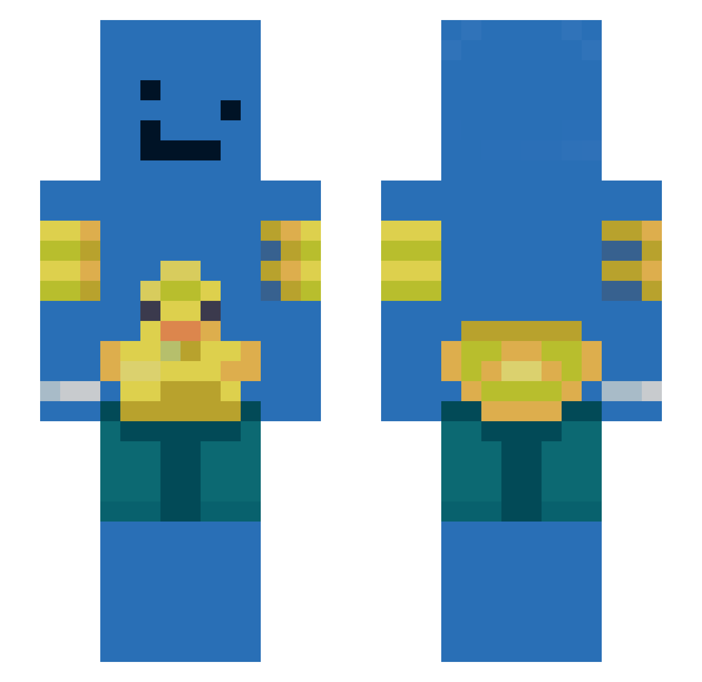Bubstnt Minecraft skin, front and back view