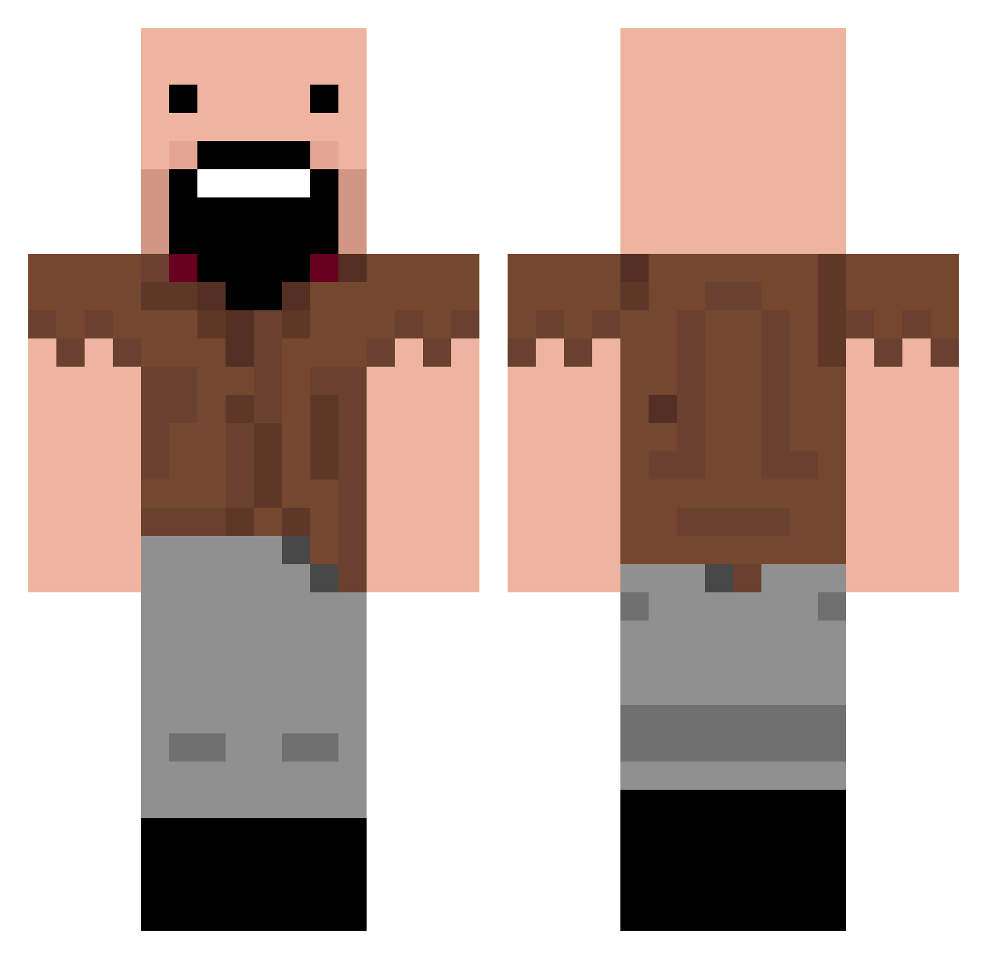 k4nGheE Minecraft skin, front and back view