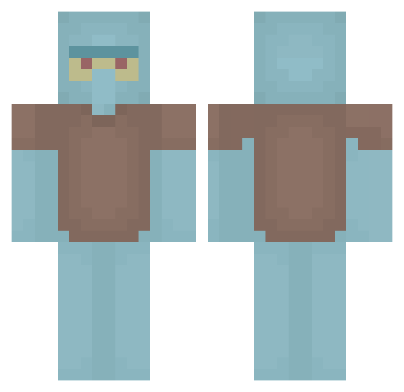 AluminumPickles Minecraft skin, front and back view