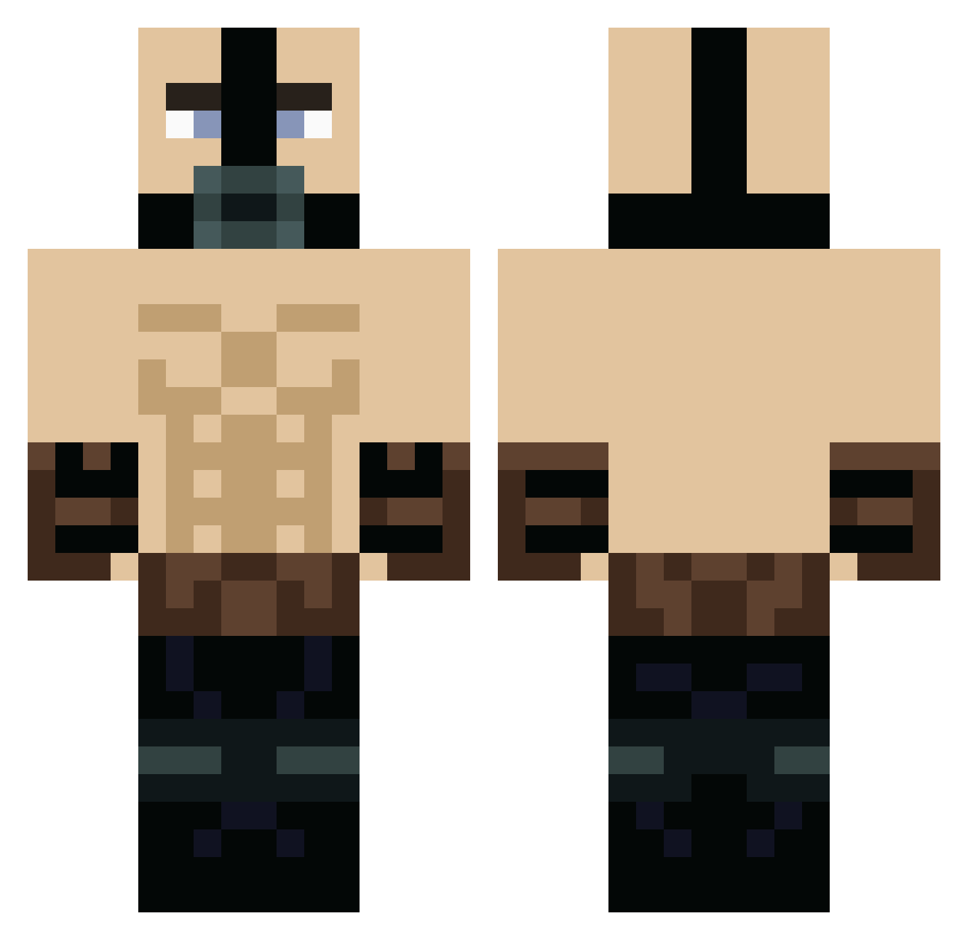 sykyjoke Minecraft skin, front and back view