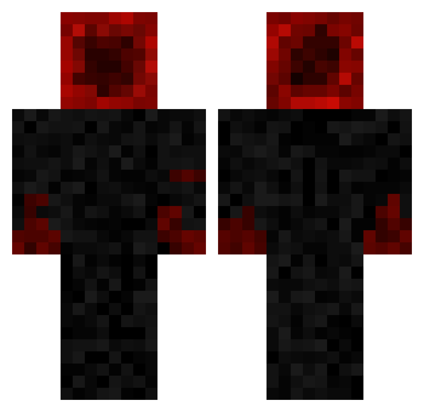 RbA17 Minecraft skin, front and back view