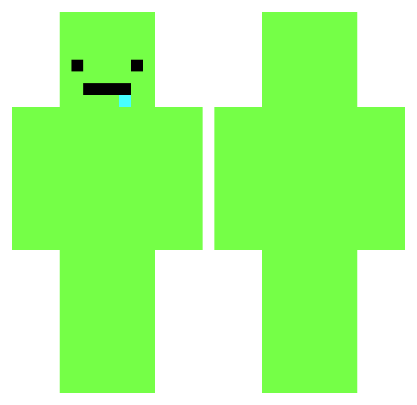 SH1NEMUSCAT Minecraft skin, front and back view