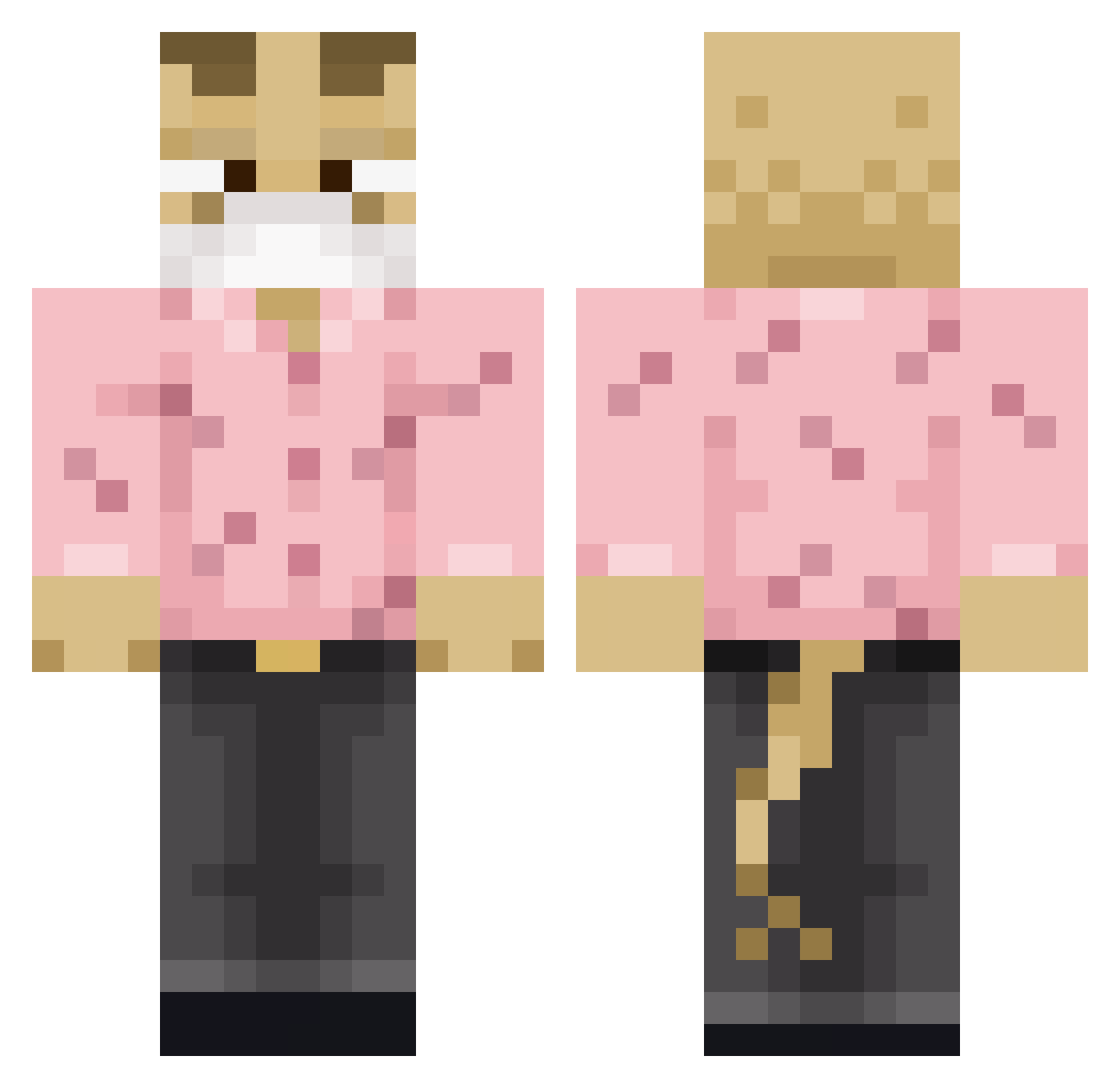 Xenorvya Minecraft skin, front and back view