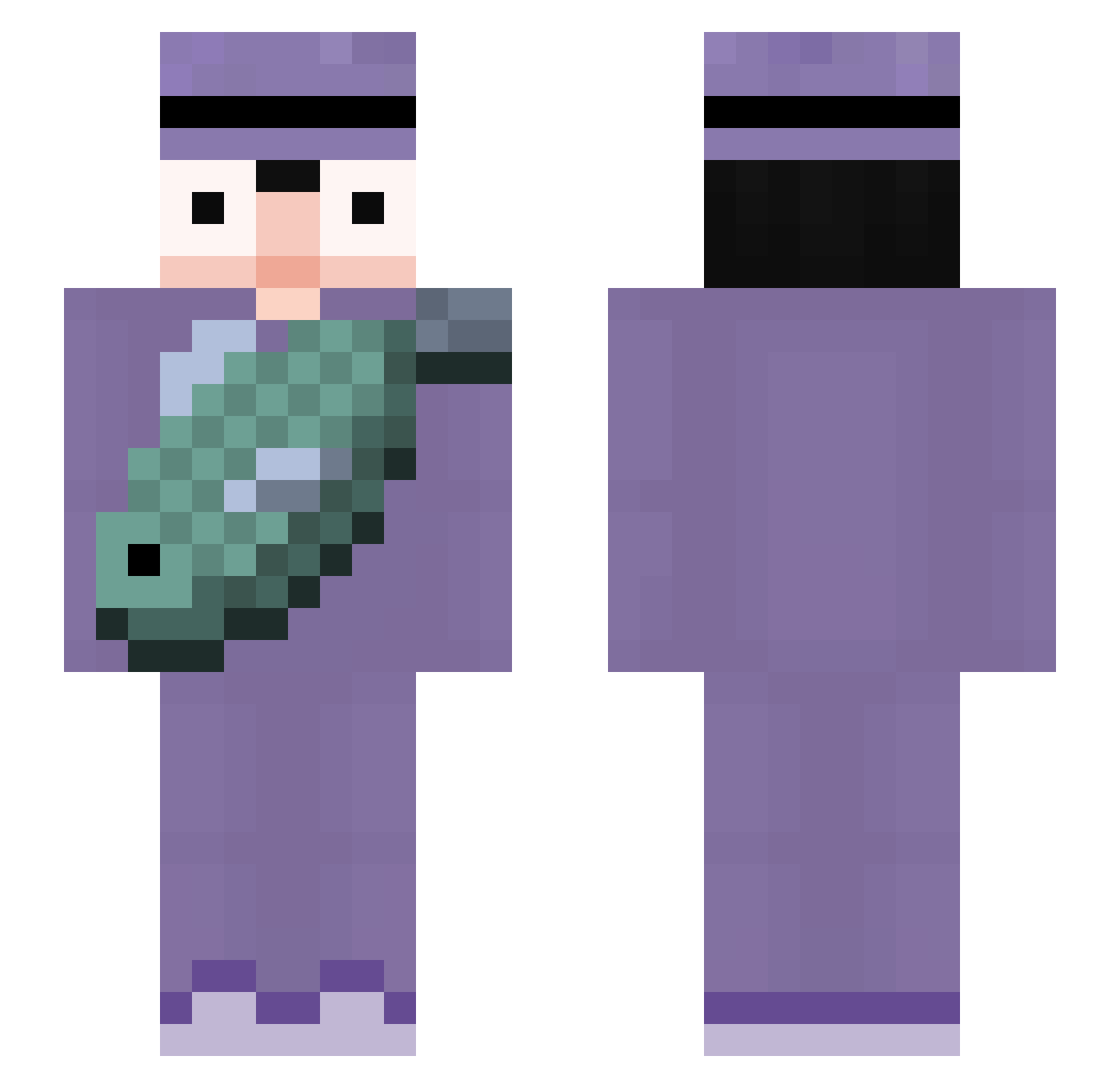 Ingeloree Minecraft skin, front and back view