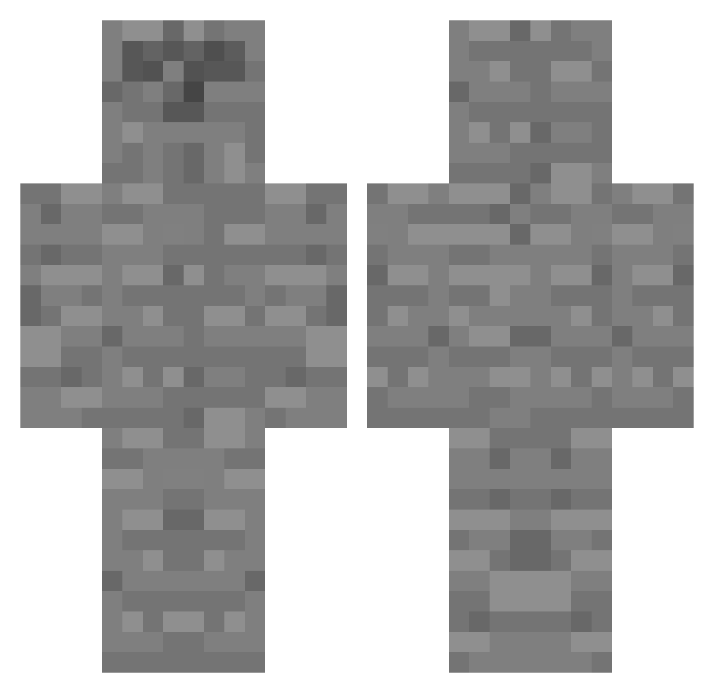 RobMod Minecraft skin, front and back view