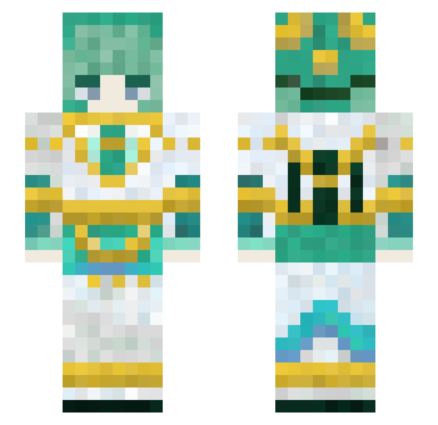 Siel143 Minecraft skin, front and back view