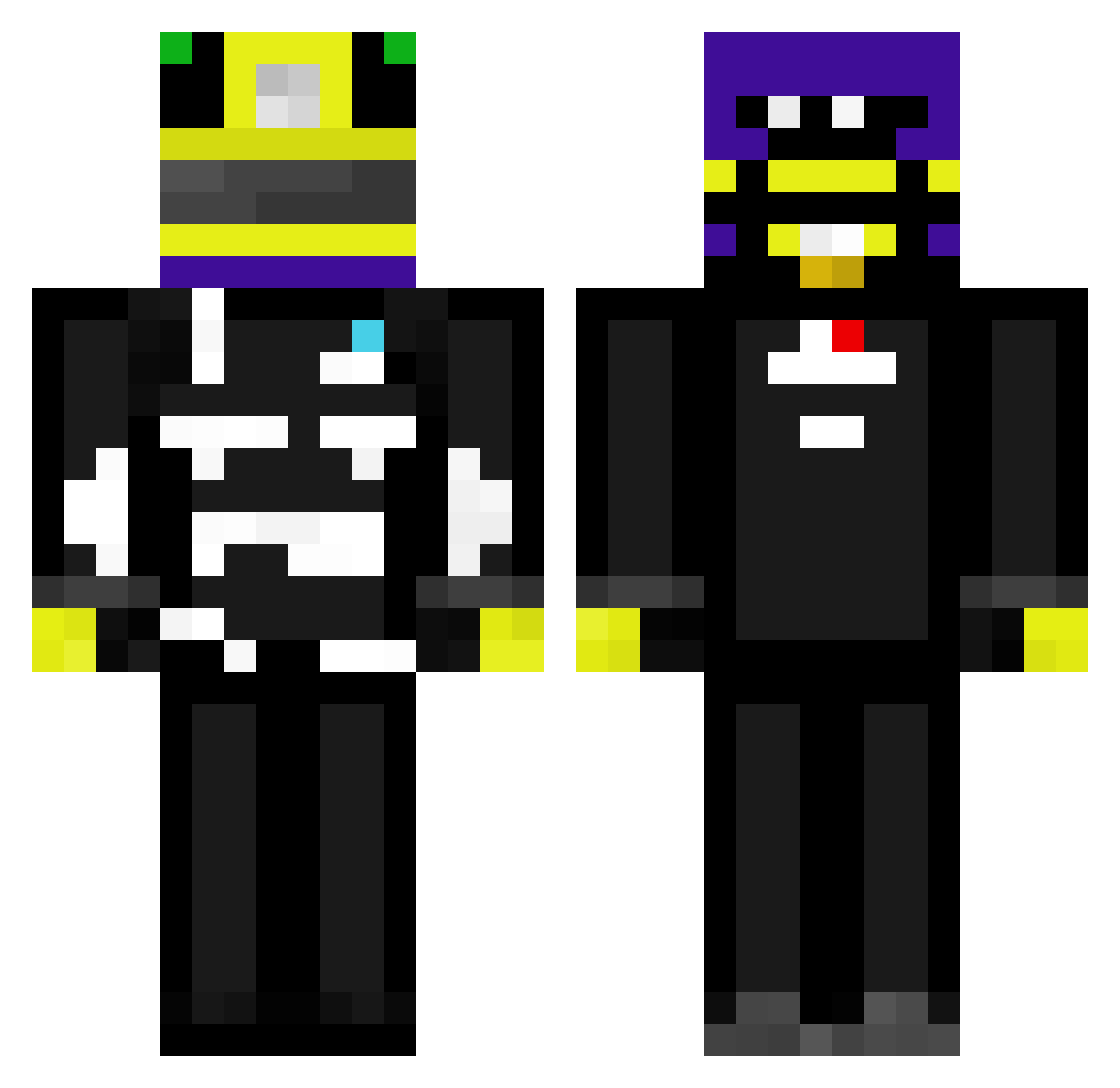 xTomD Minecraft skin, front and back view