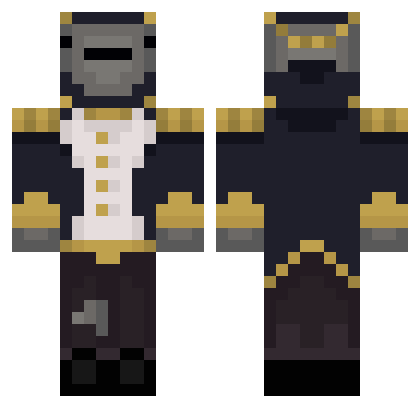 Woefulness Minecraft skin, front and back view