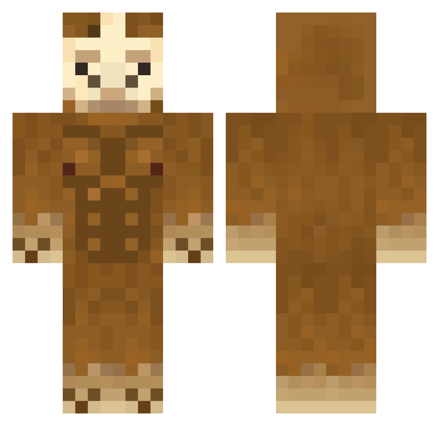 Puiegy Minecraft skin, front and back view
