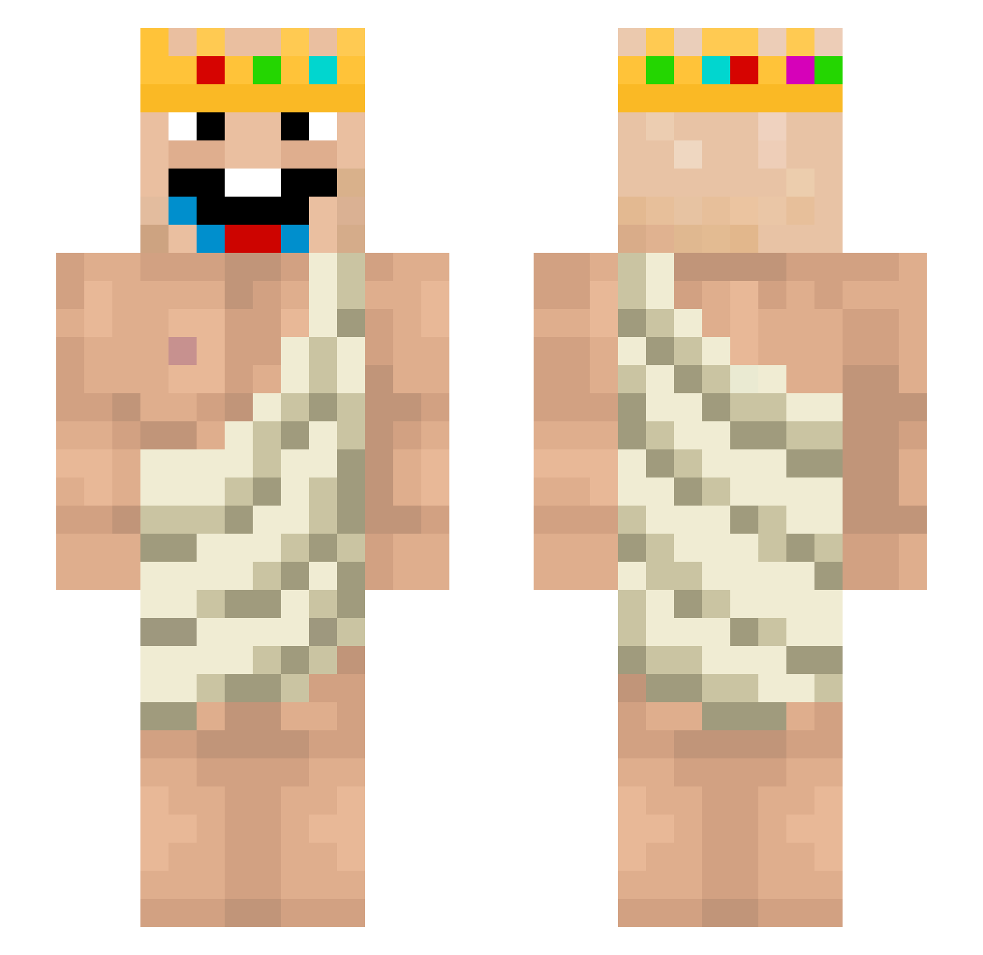 Explstq Minecraft skin, front and back view