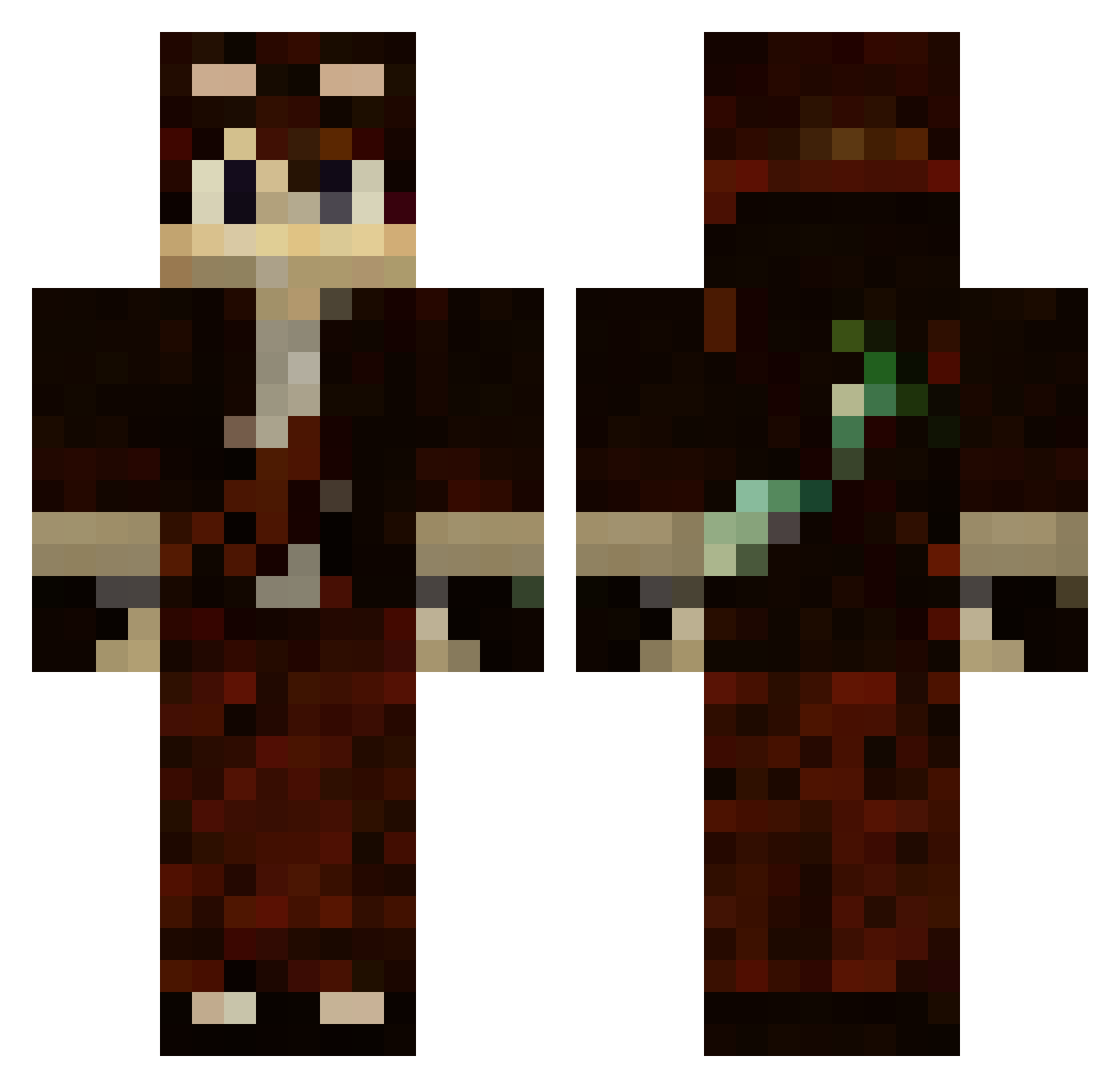 Stampeding Minecraft skin, front and back view