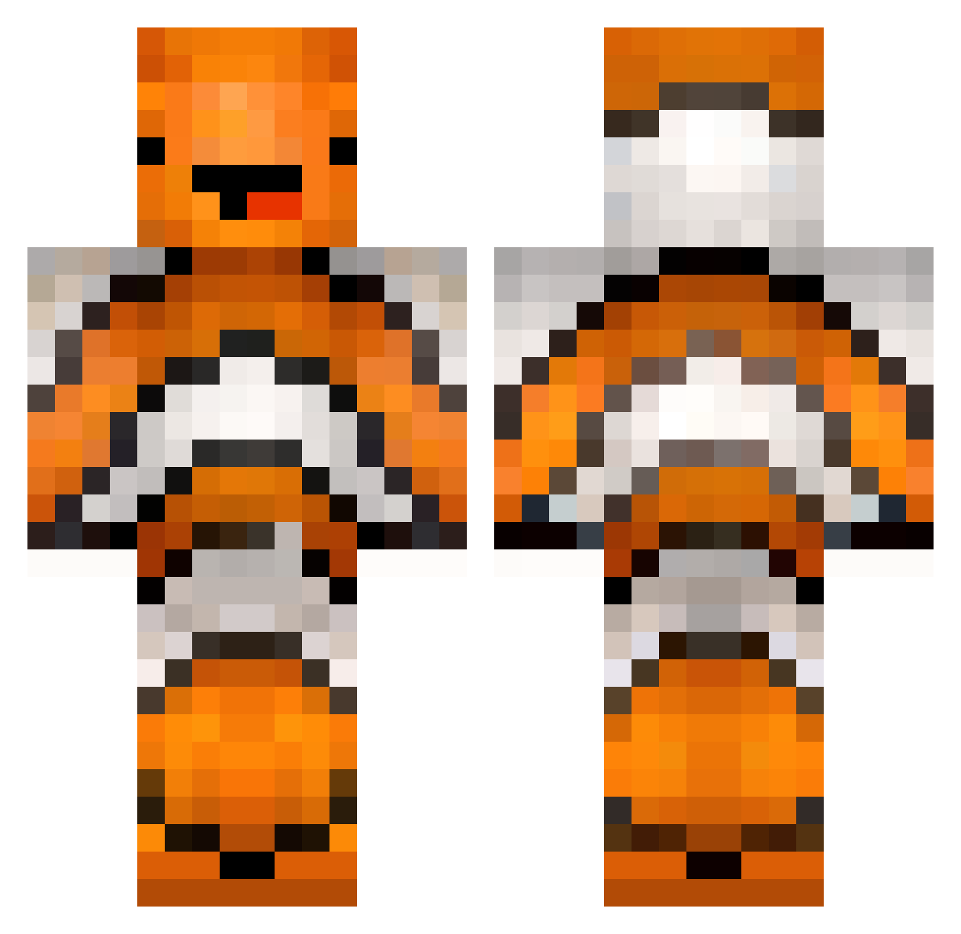 Fishes Minecraft skin, front and back view