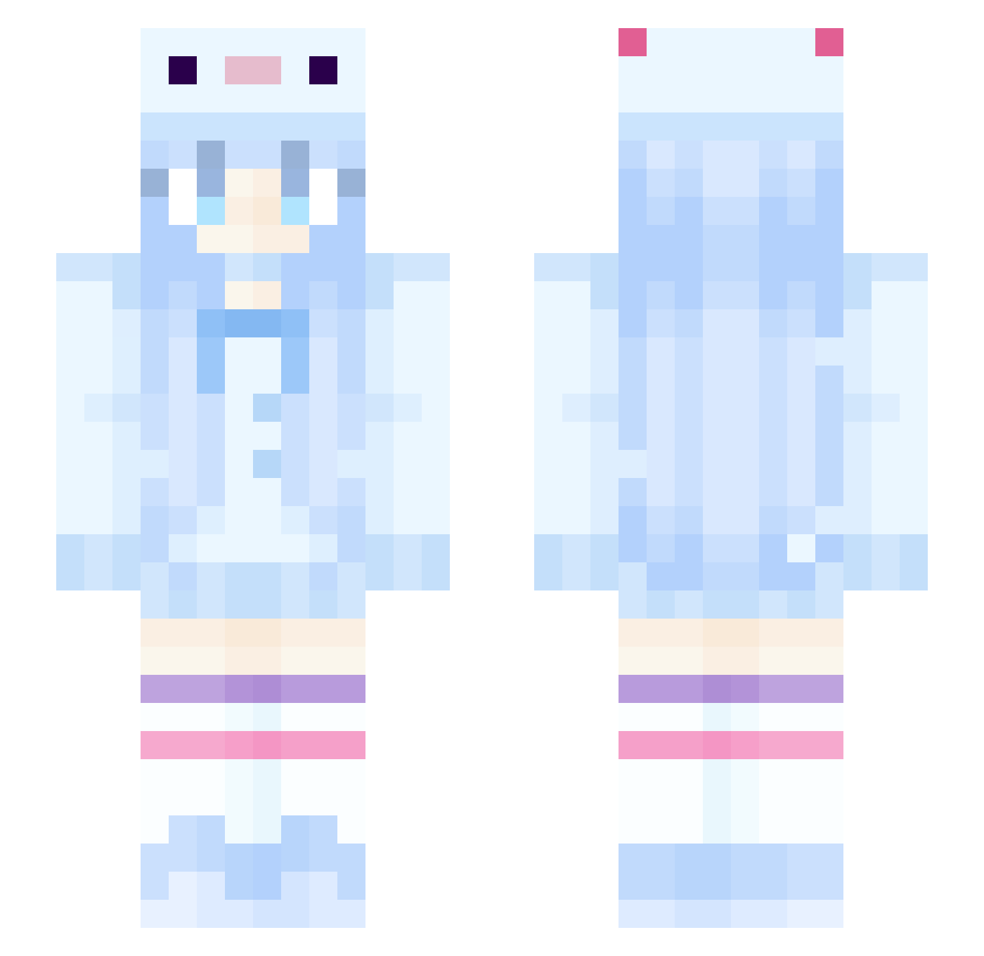 Yorin8636 Minecraft skin, front and back view