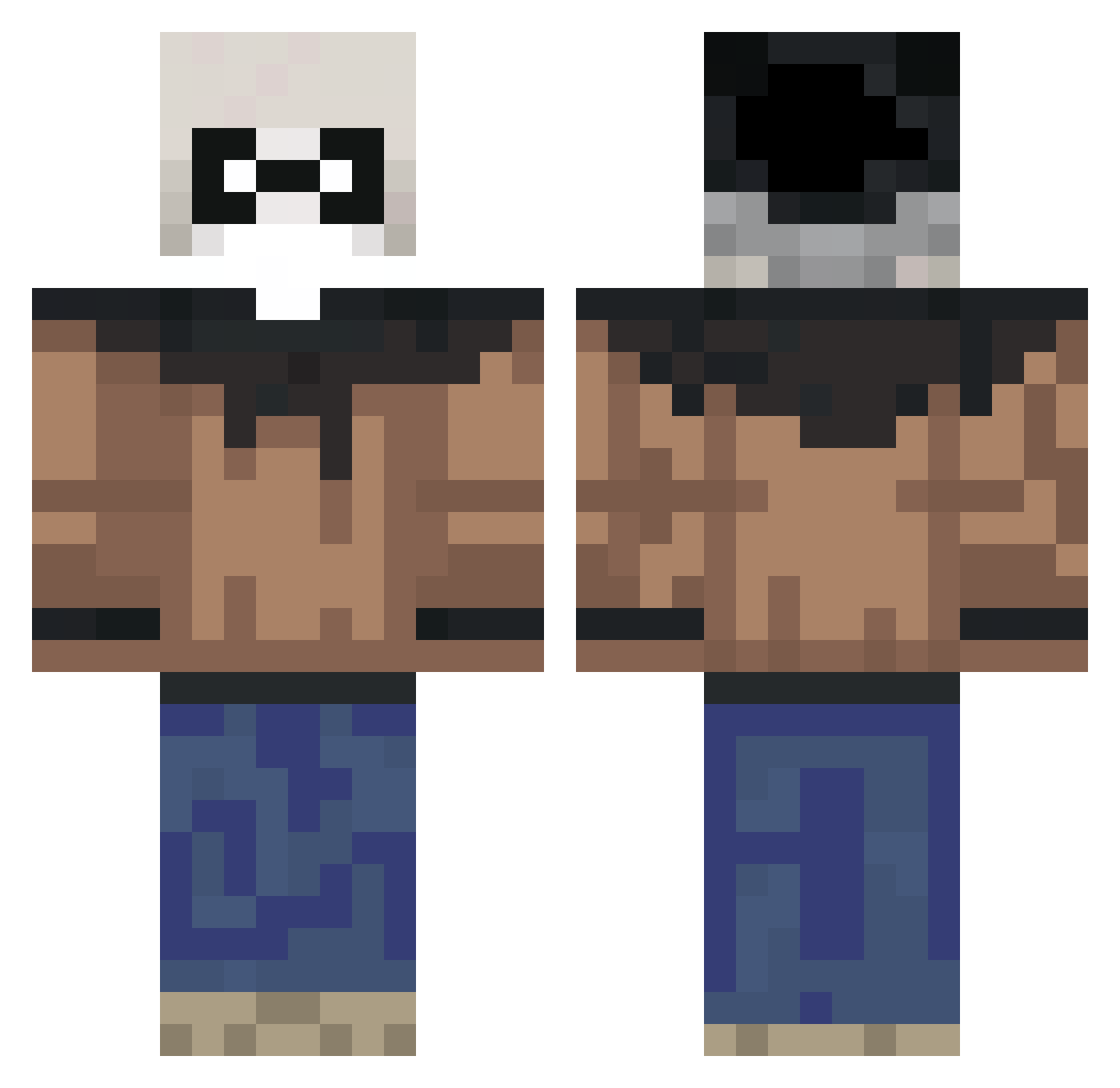 Samyexi Minecraft skin, front and back view