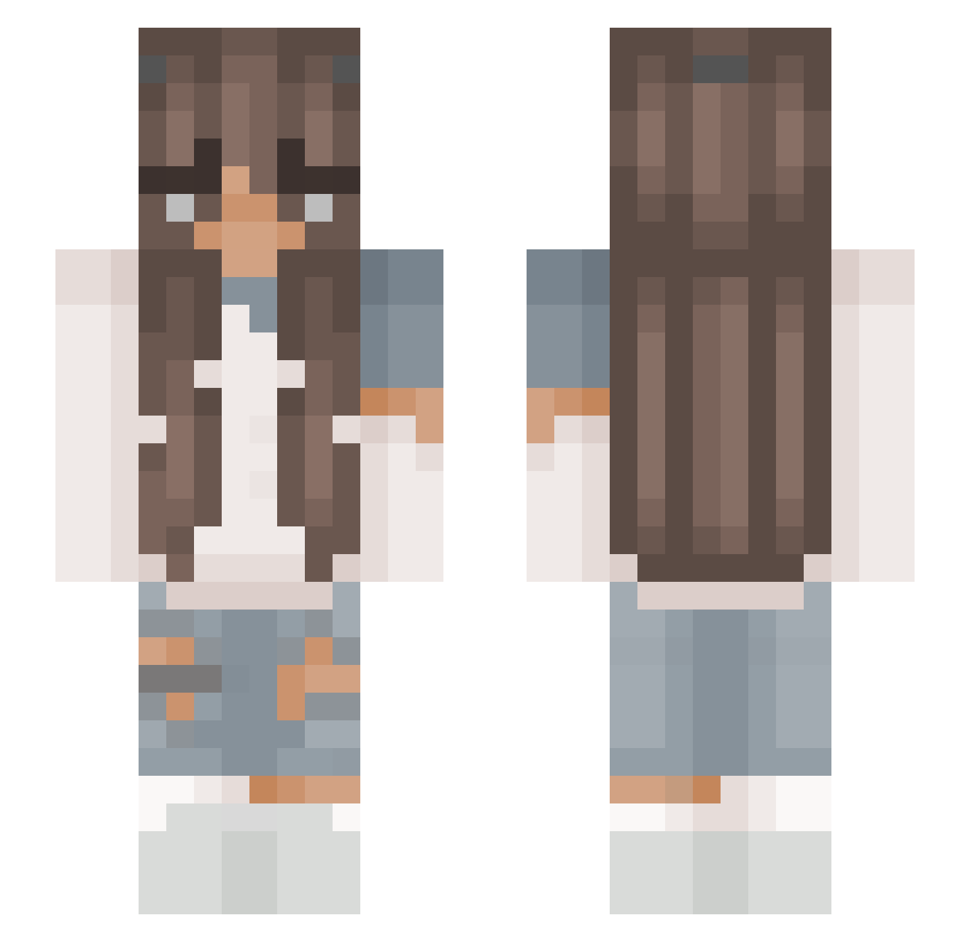 Sakurashes Minecraft skin, front and back view