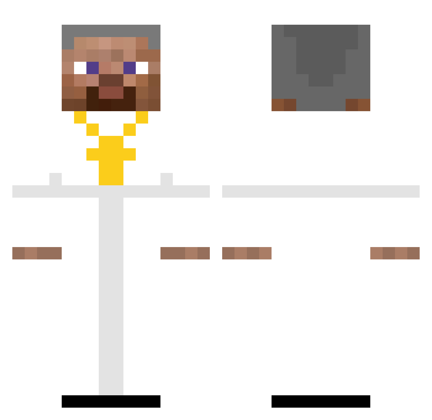 warolinho Minecraft skin, front and back view