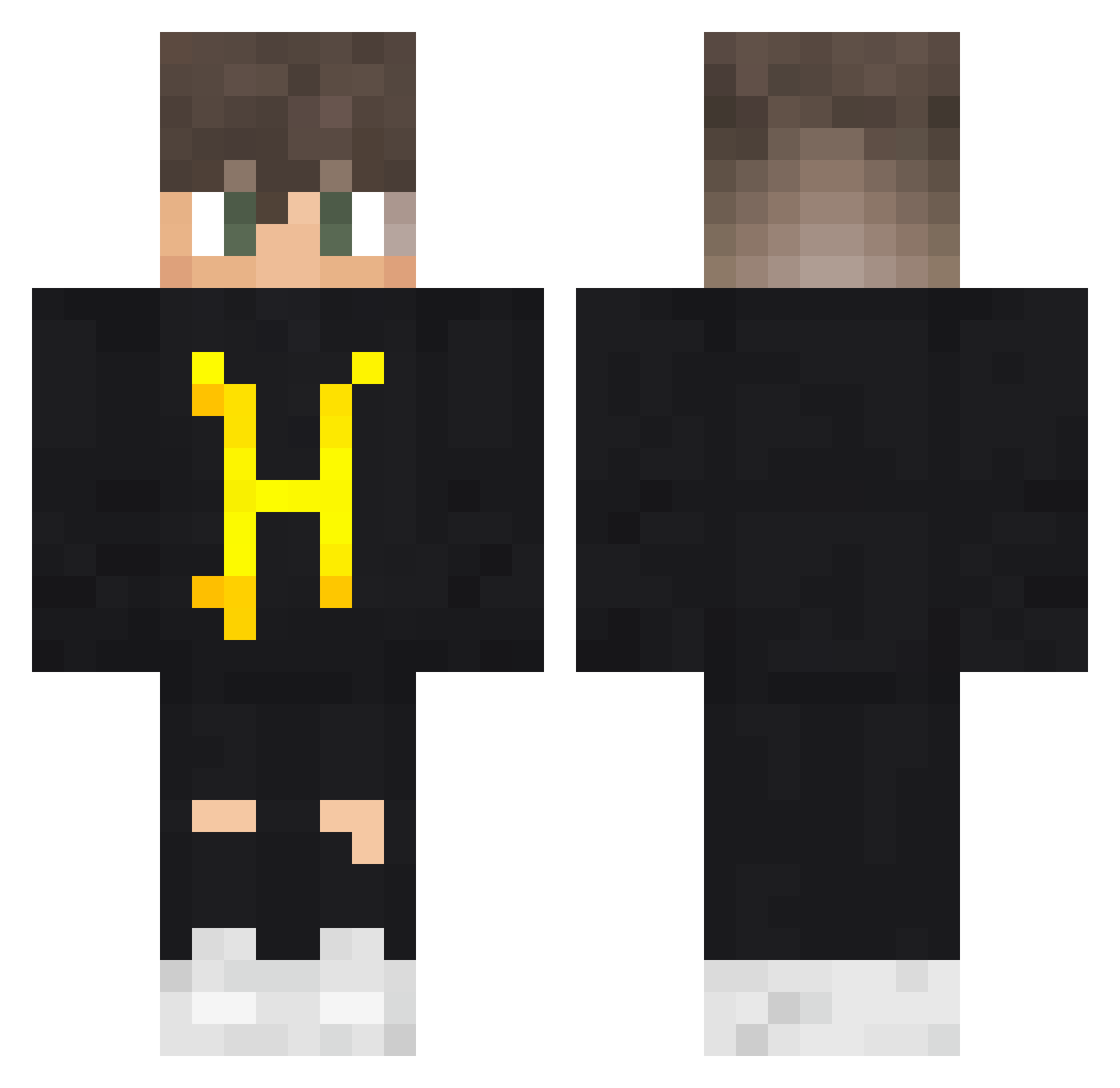 zHielkeTM Minecraft skin, front and back view