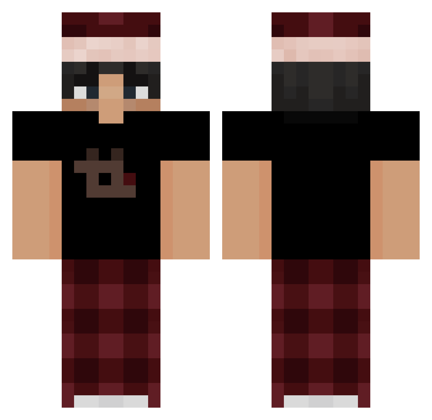 SmartEagle Minecraft skin, front and back view