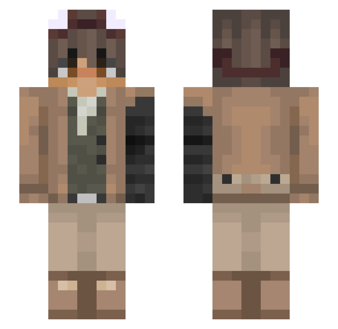 ChakBM Minecraft skin, front and back view