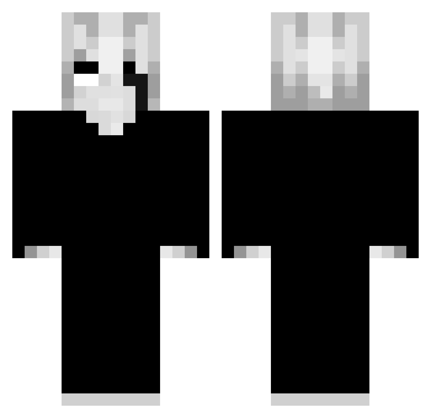 Siitwix Minecraft skin, front and back view
